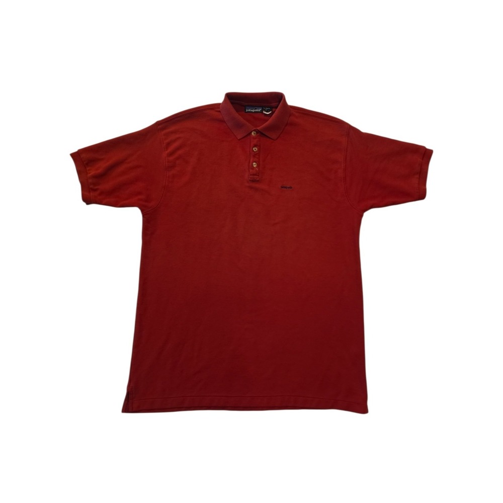 Vintage 1993 Patagonia Polo Shirt Mens Large Red Short Sleeve Cotton Outdoor